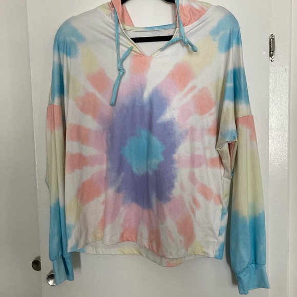 Oversized Groovy Tie-Dye Festival Hooded Sweater - Picture 1 of 4